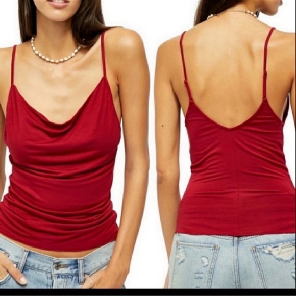 Free People Intimately Disco Days Red Camisole Top S NWT - Picture 2 of 6